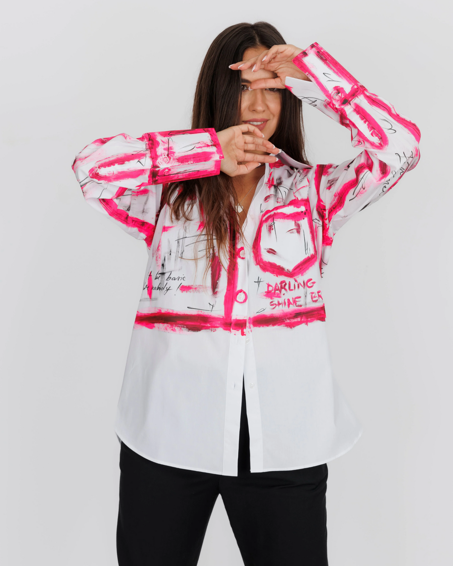 Cămașă damă oversized "Barbie World"