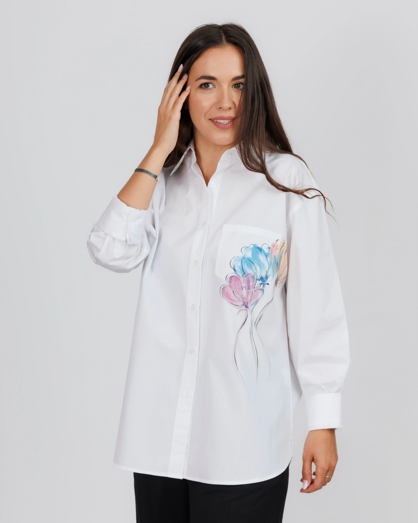 Cămașă damă oversized "Flowers on Earth"