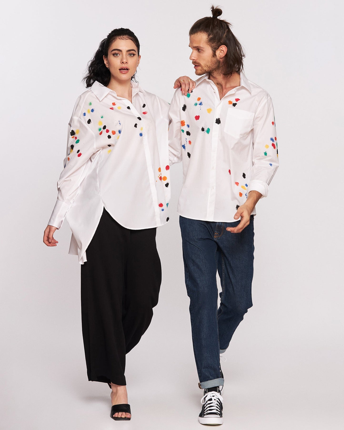 "Colorful Spots" Hand Painted Women's Shirt