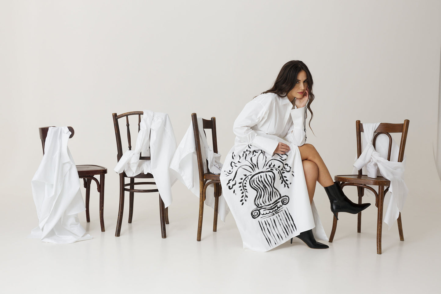 Midnight Garden White Maxi Dress