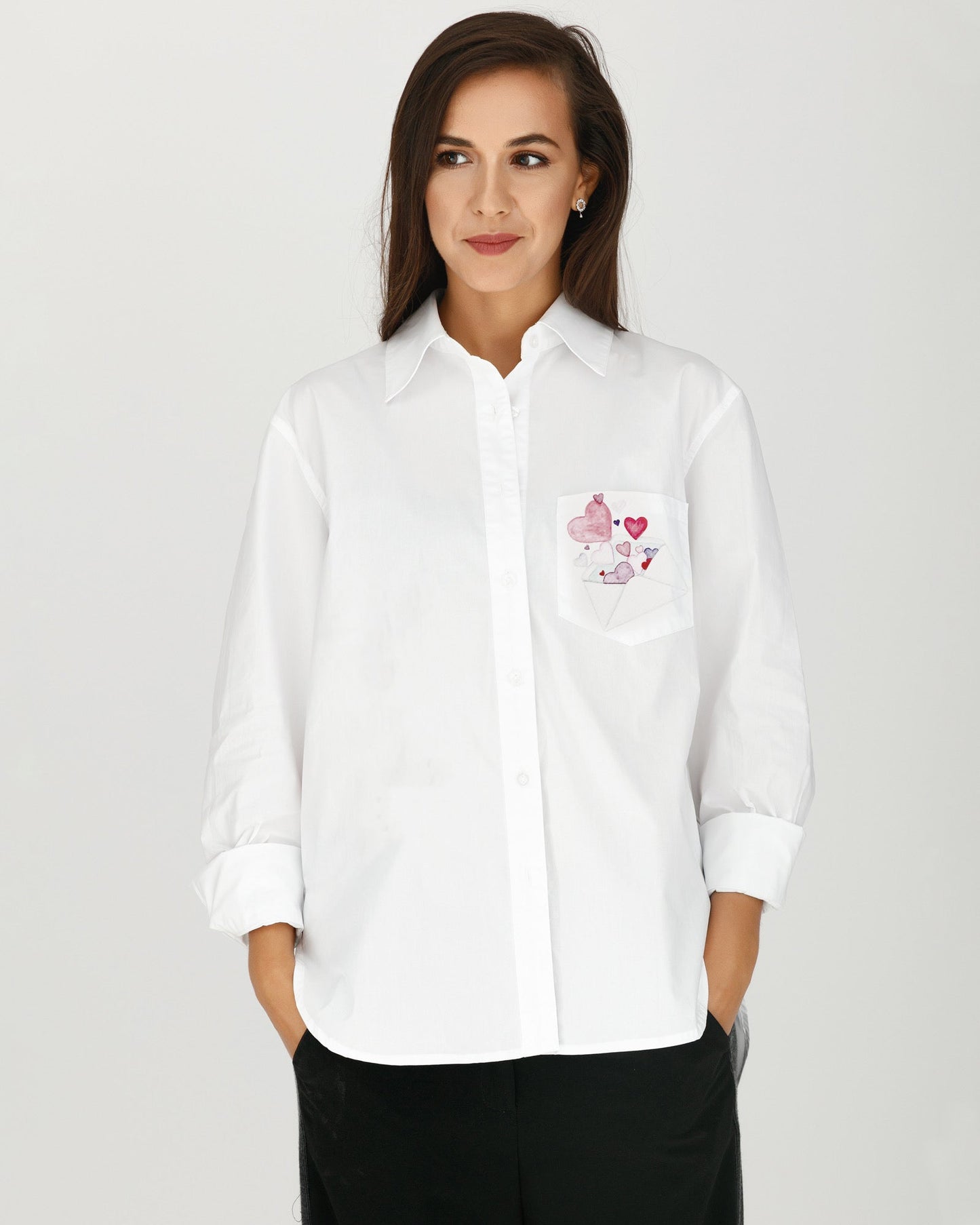 Hand painted shirt "Flowers of love"