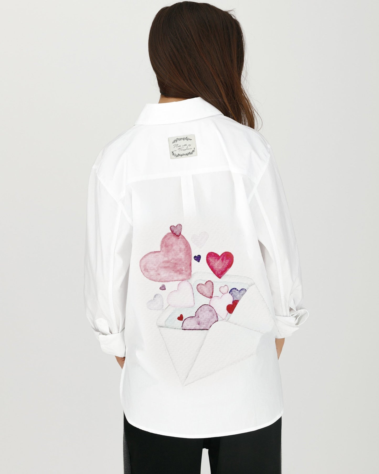 Hand painted shirt "Flowers of love"