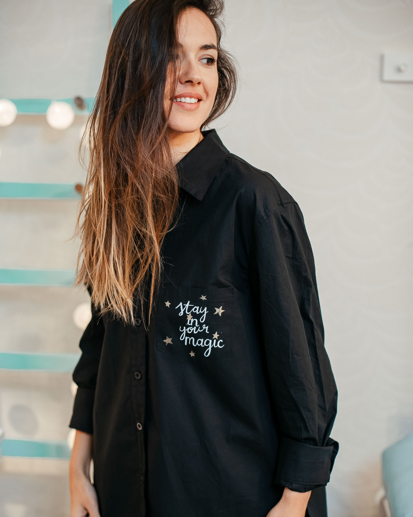 Cămașă damă oversized "Nights of Little Prince"