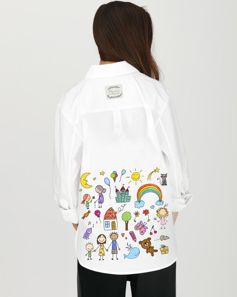 "Allegria" hand painted women's shirt