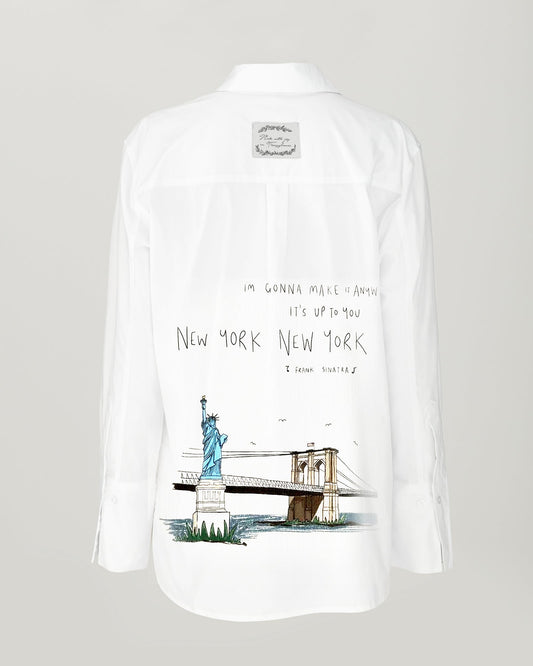 Cămașă pictată manual "Brooklyn Bridge"