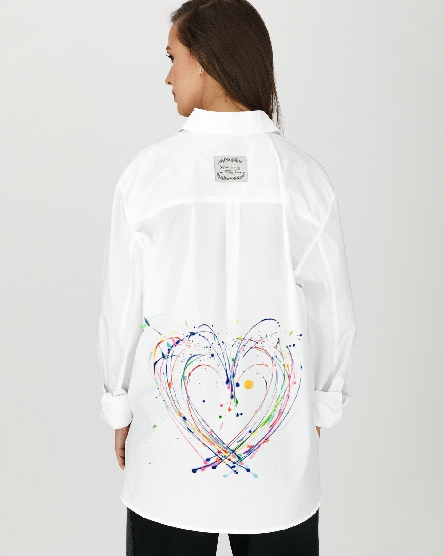 Hand painted shirt "Flowers of love"