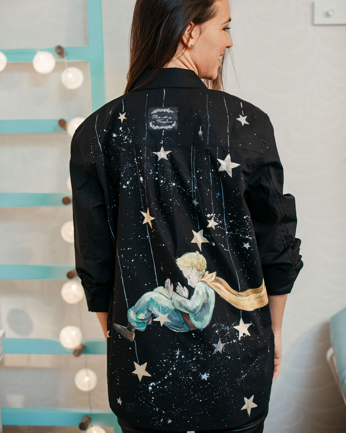 Cămașă damă oversized "Stars of Little Prince"