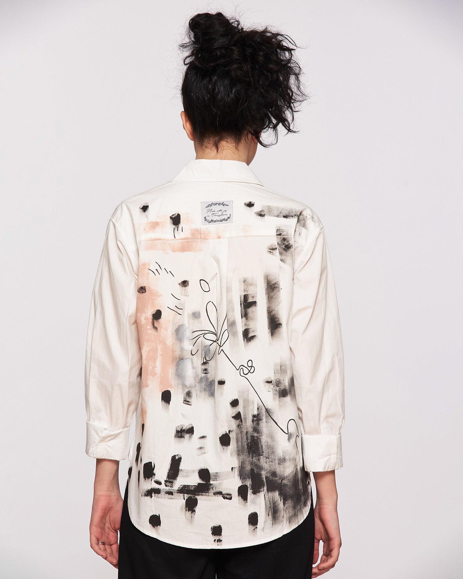 Hand-painted women's shirt "The touch of nature"