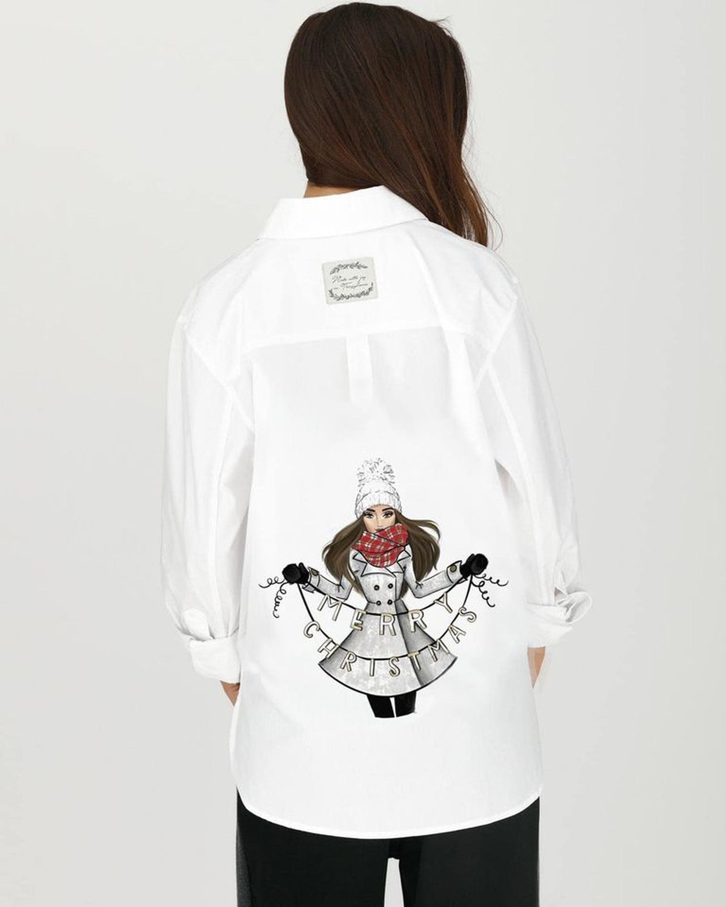 "Merry Christmas" hand painted shirt