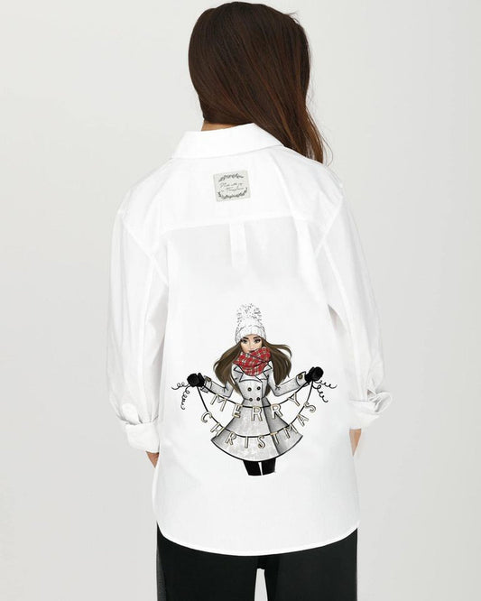 "Merry Christmas" hand painted shirt