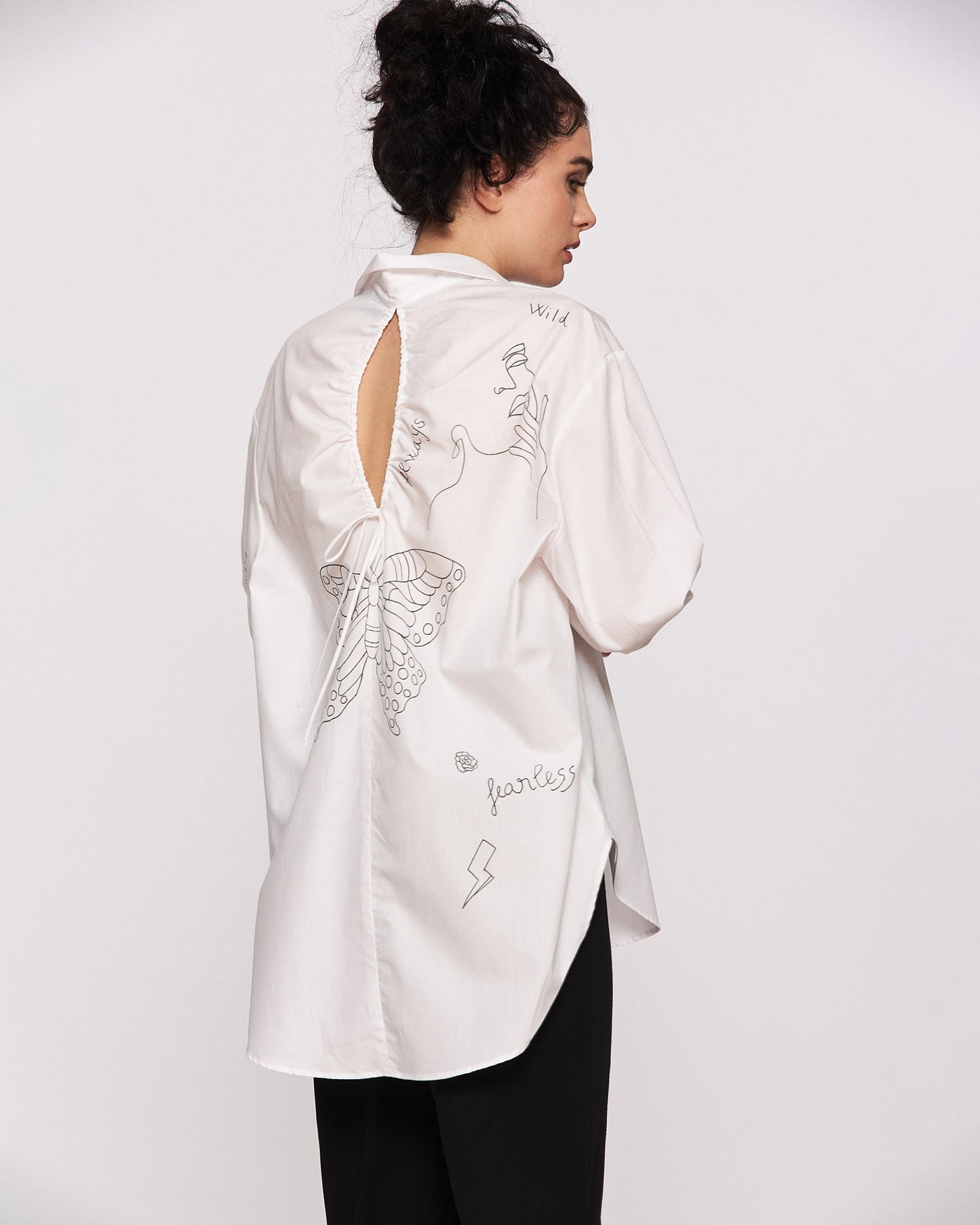 Cămașă damă open back "You are brave!"