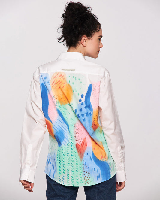 Cămașă unisex pictată manual "Living life in colors"