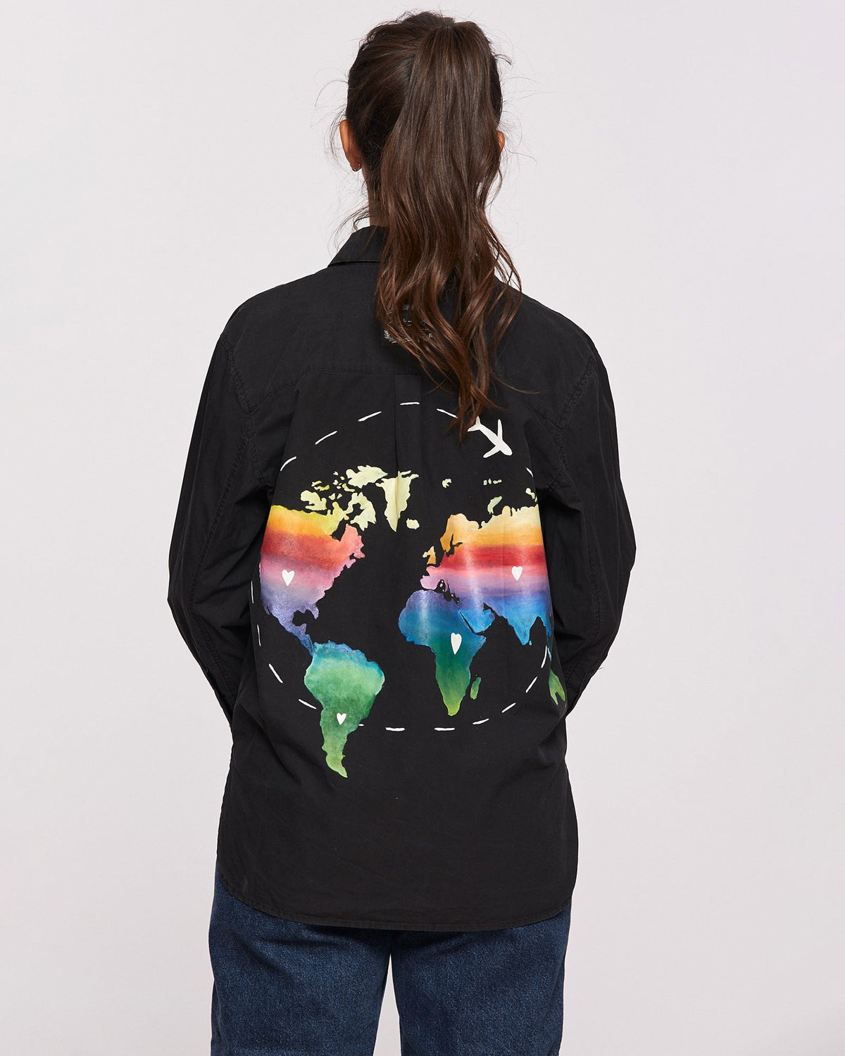 Hand painted shirt &quot;What a wonderful world&quot;&#39;&#39;