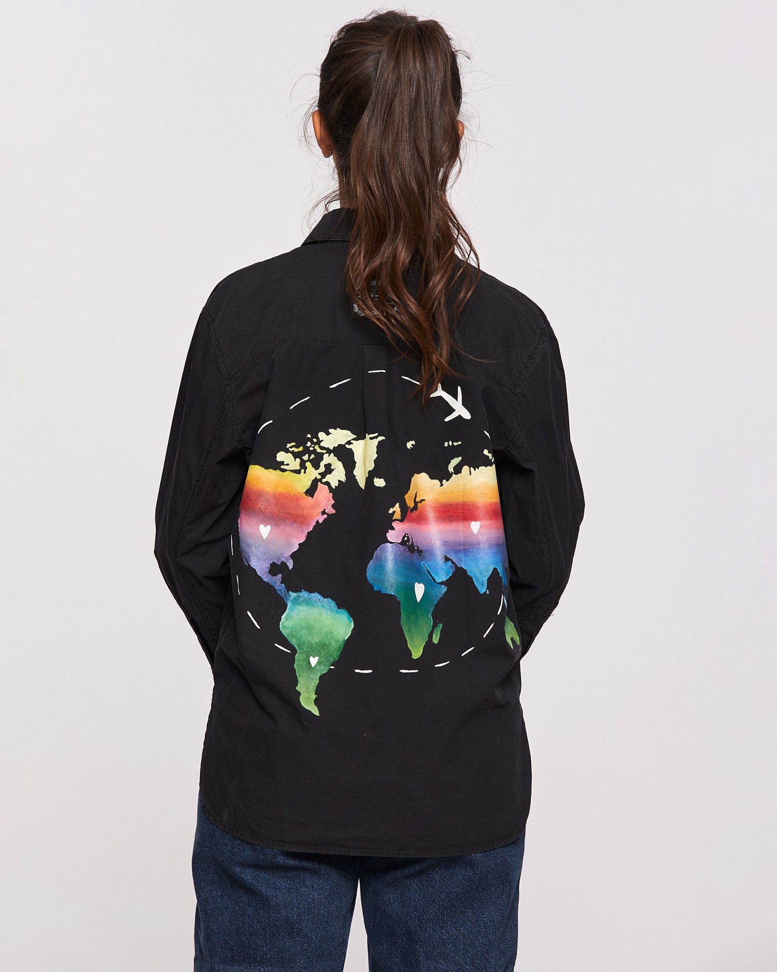 Hand painted shirt "What a wonderful world"''
