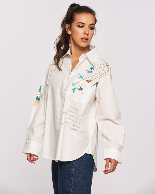 "Le Petit Prince 2.0" hand painted women's shirt