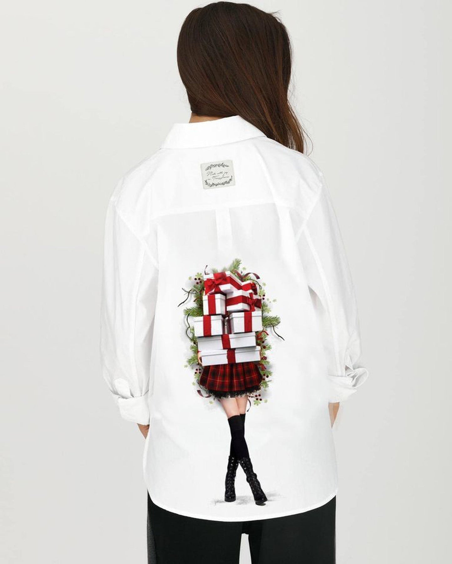 Cămașa pictată manul ''Bunch of happiness''