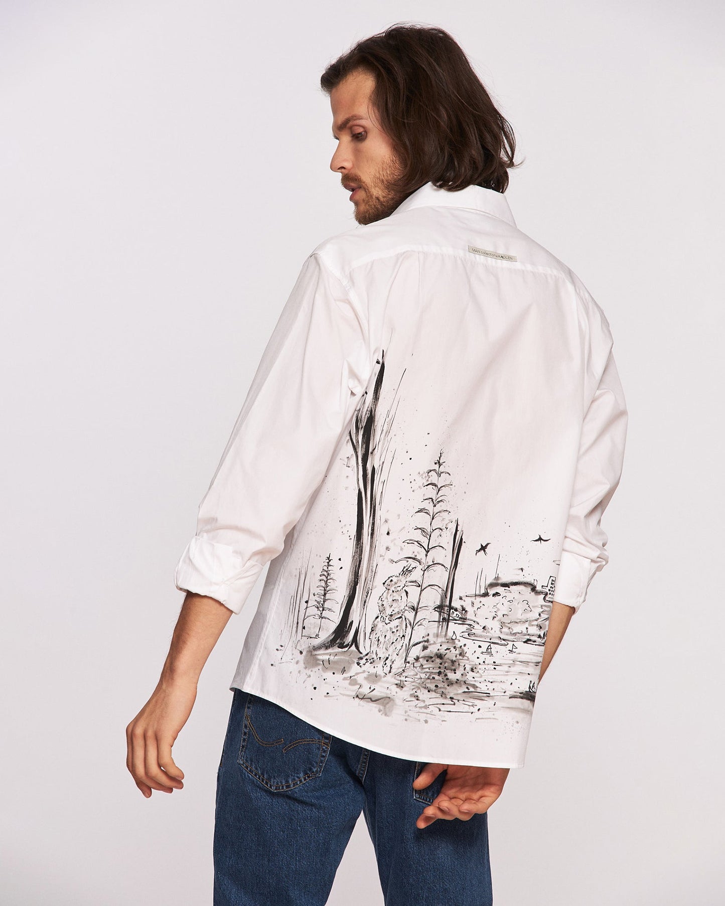 Cămașă bărbați pictată manual ’’New York Story"