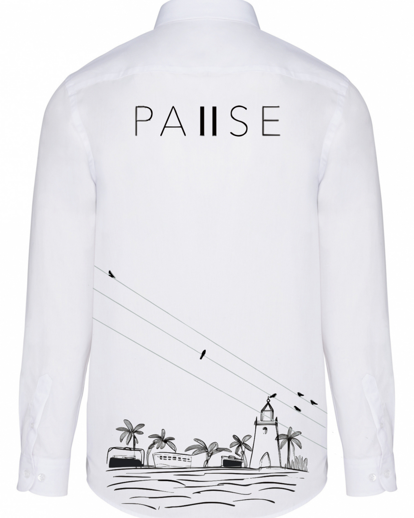 Cămașă bărbați pictată manual "Pause"