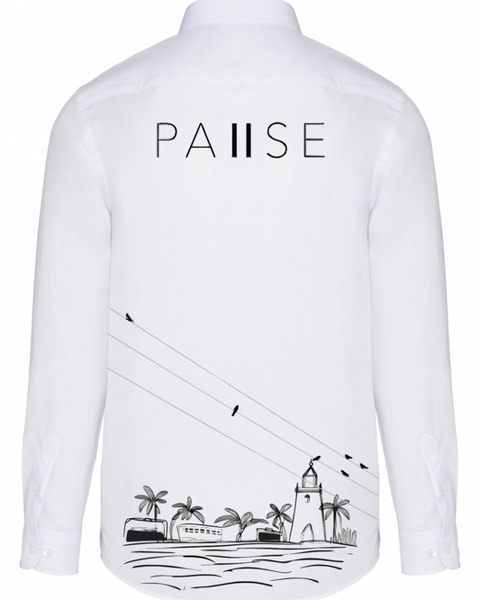 Cămașă bărbați pictată manual "Pause"