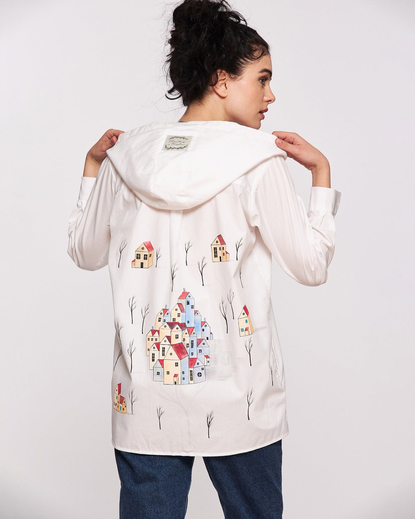 Women's hooded shirt "Pittoresque houses"