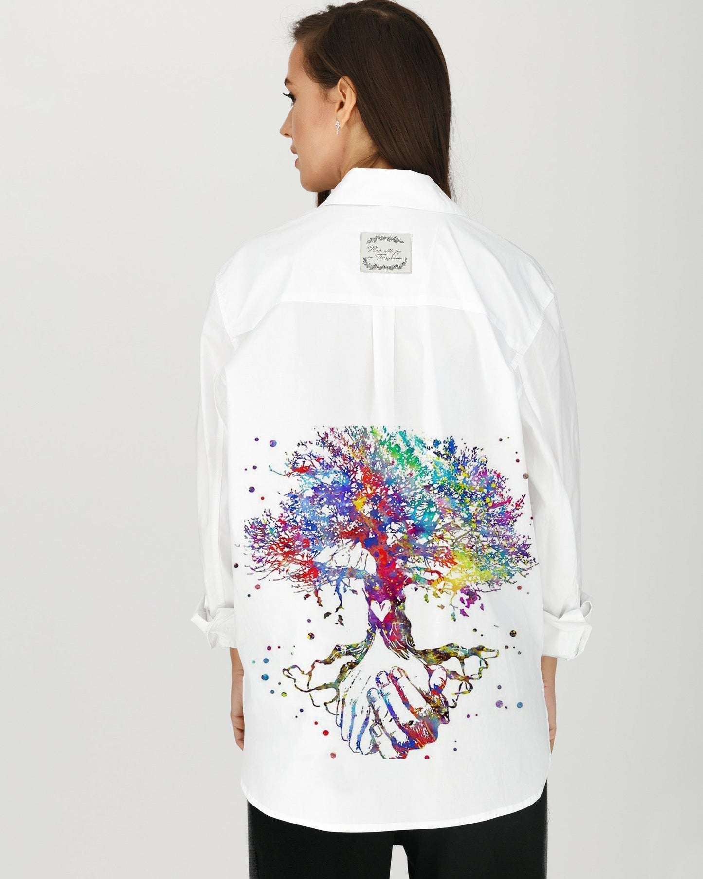 Hand painted shirt "Flowers of love"