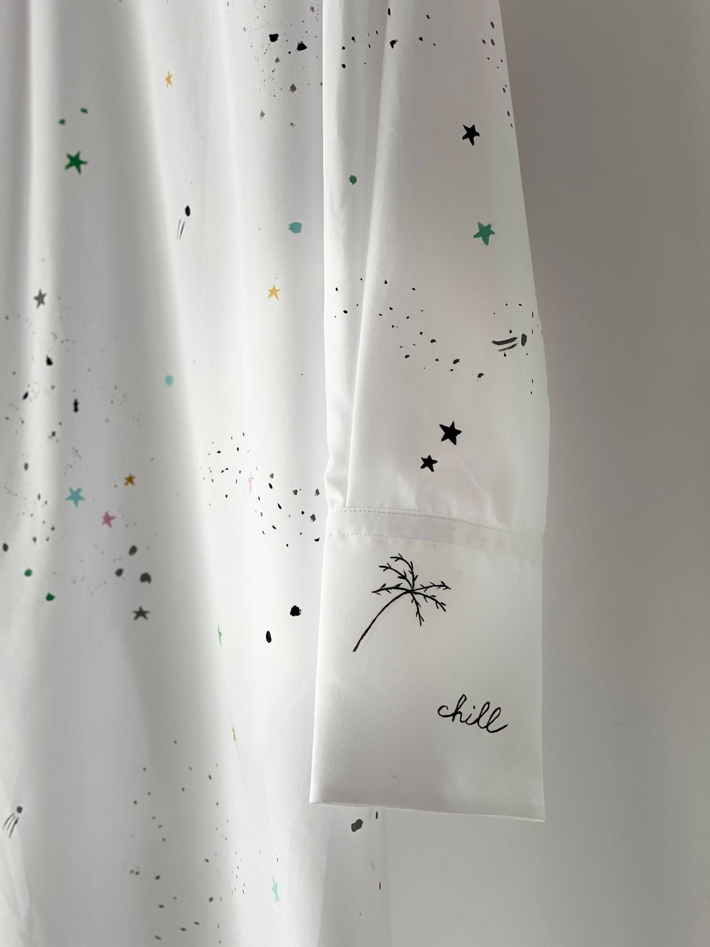 Cămașă damă pictată manual "Tiny Stars"