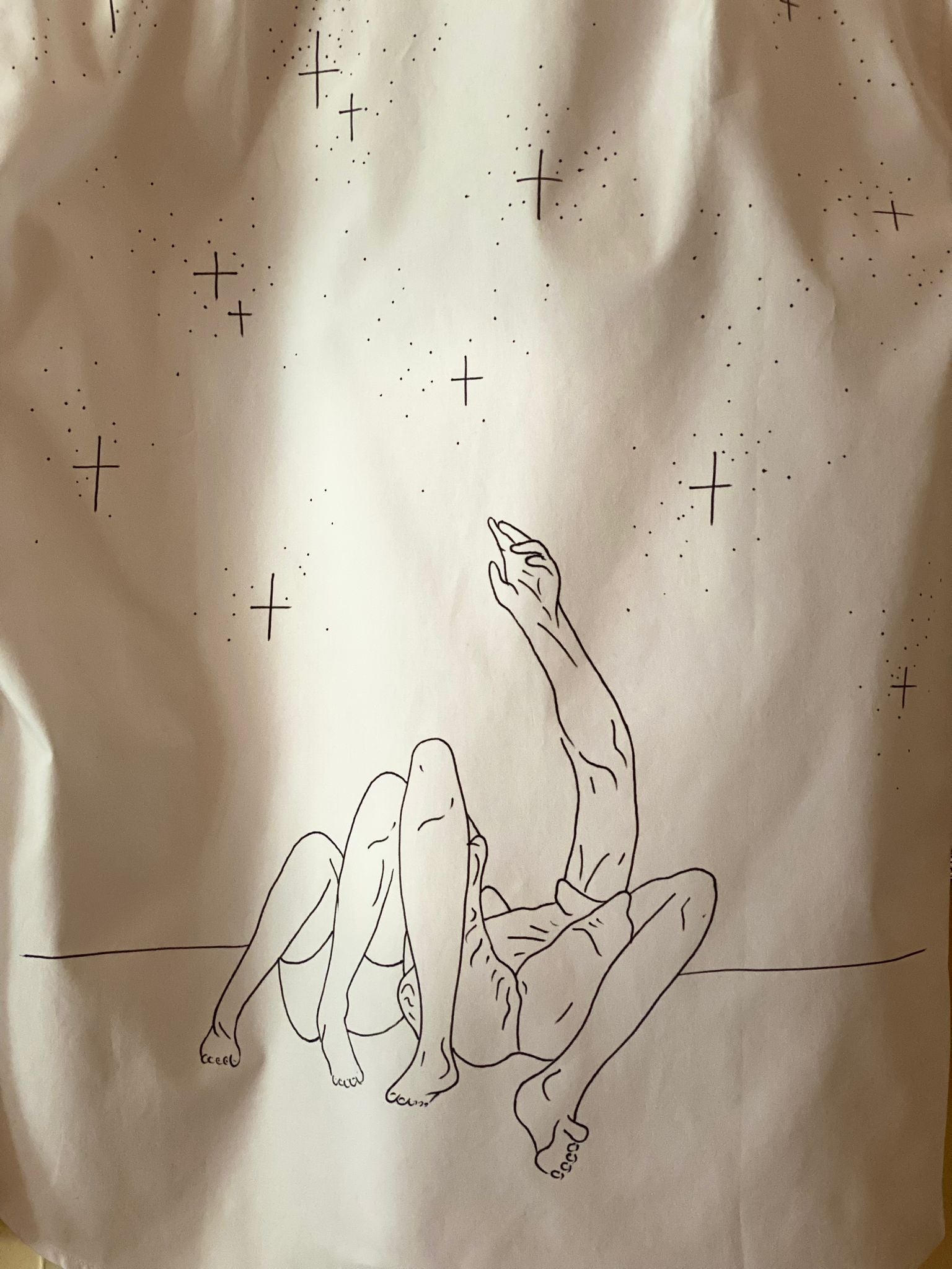 Cămașă pictată manual "Under the stars"