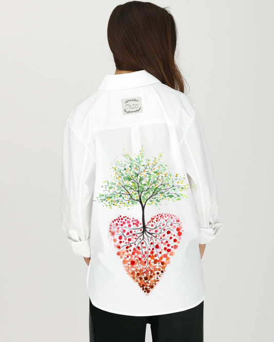 Hand painted shirt "Flowers of love"