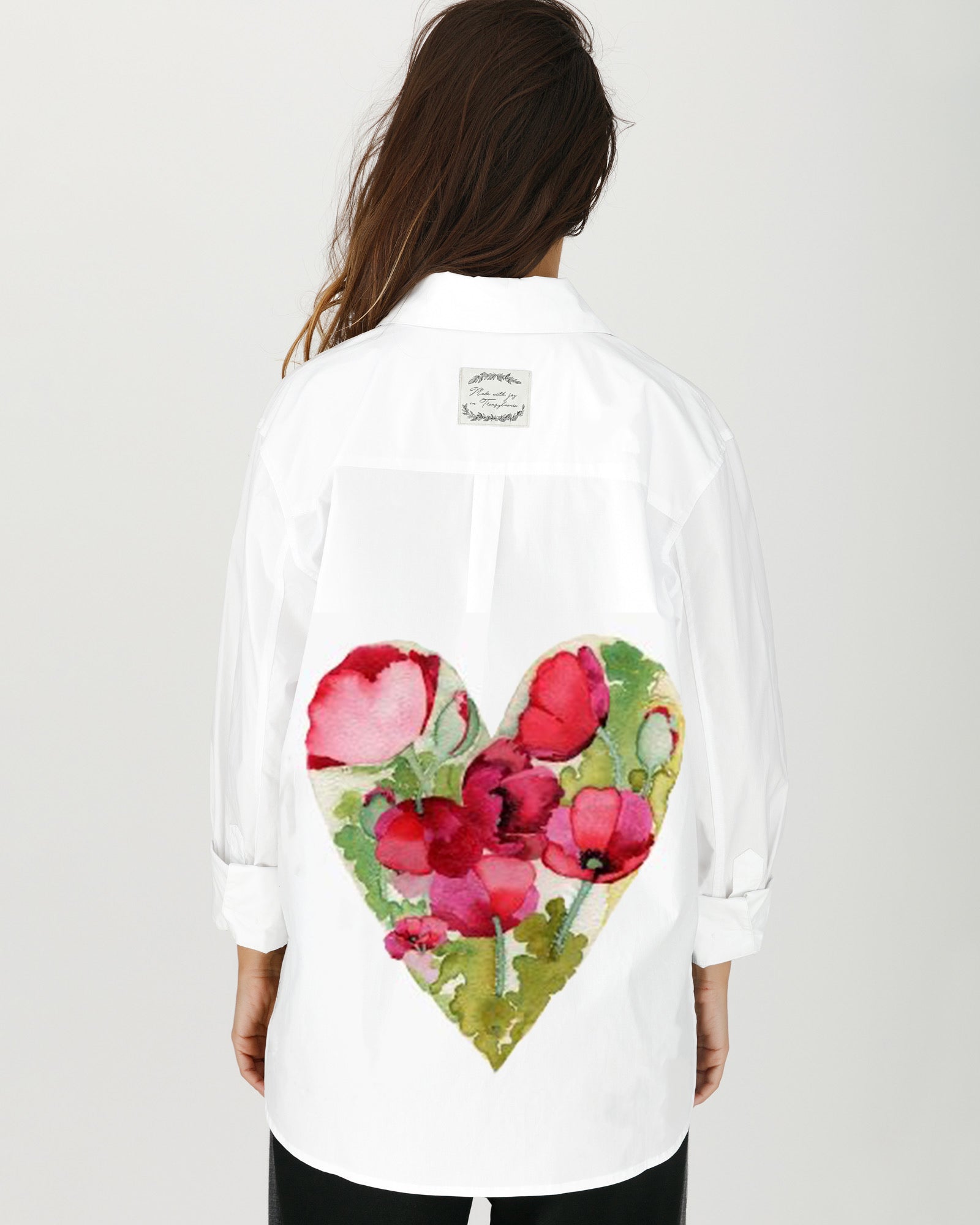 Hand painted shirt "Flowers of love"