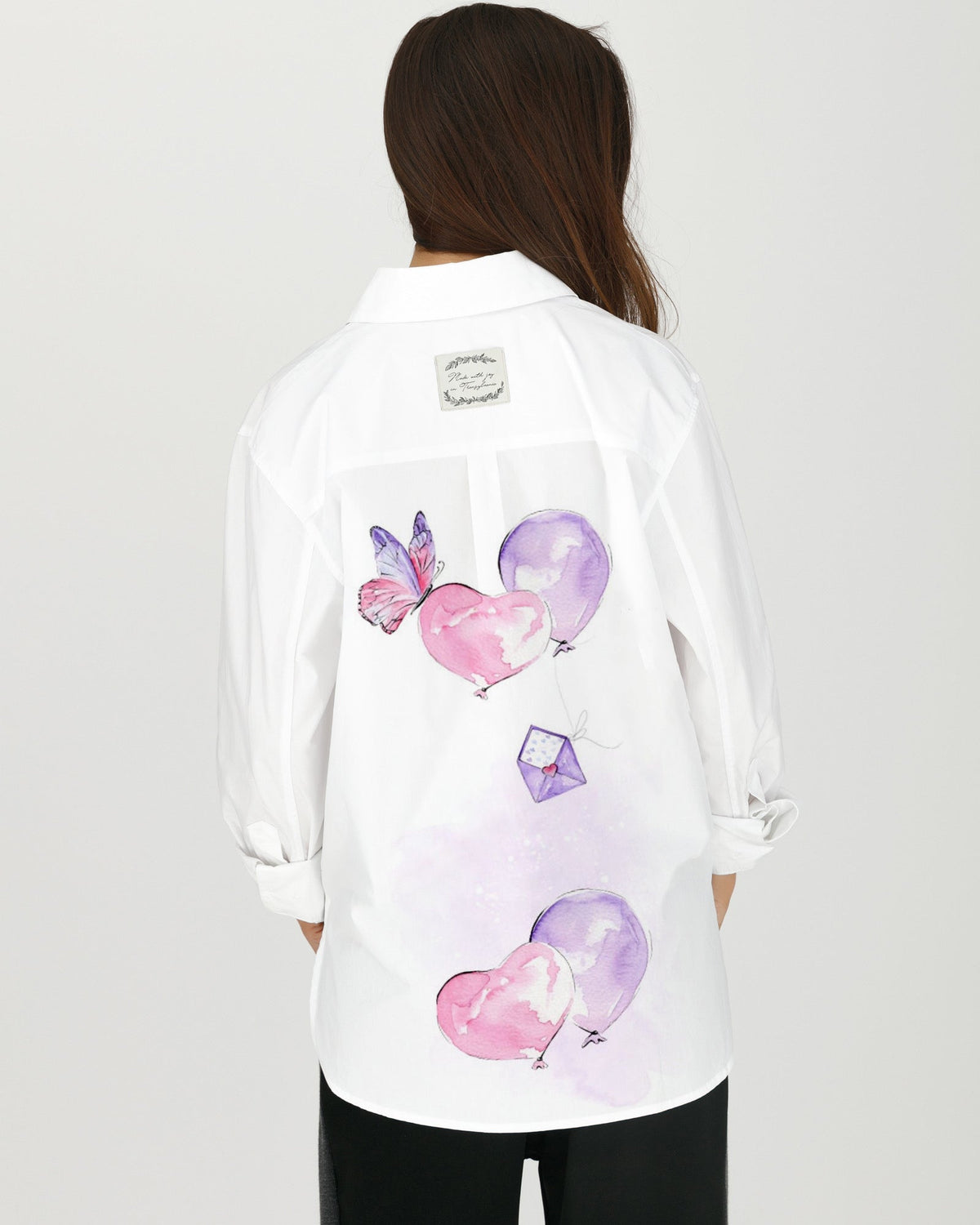 Hand painted shirt &quot;Flowers of love&quot;