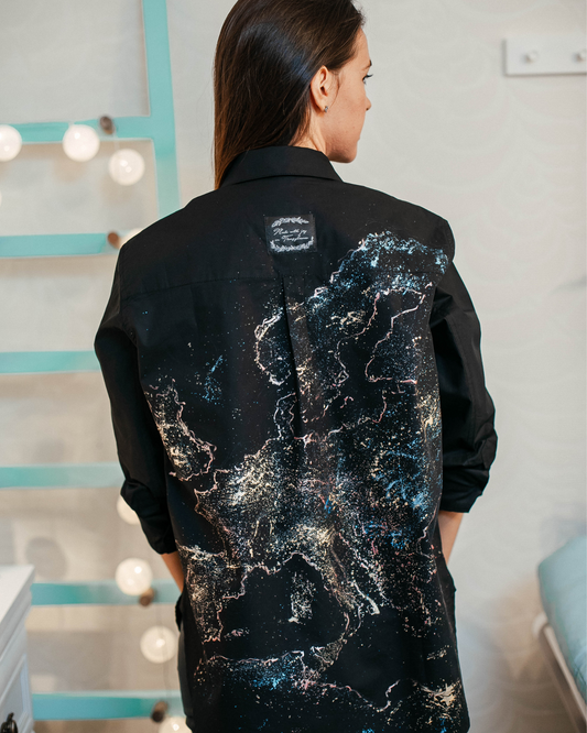 Cămașă damă oversized "Lights & The World "