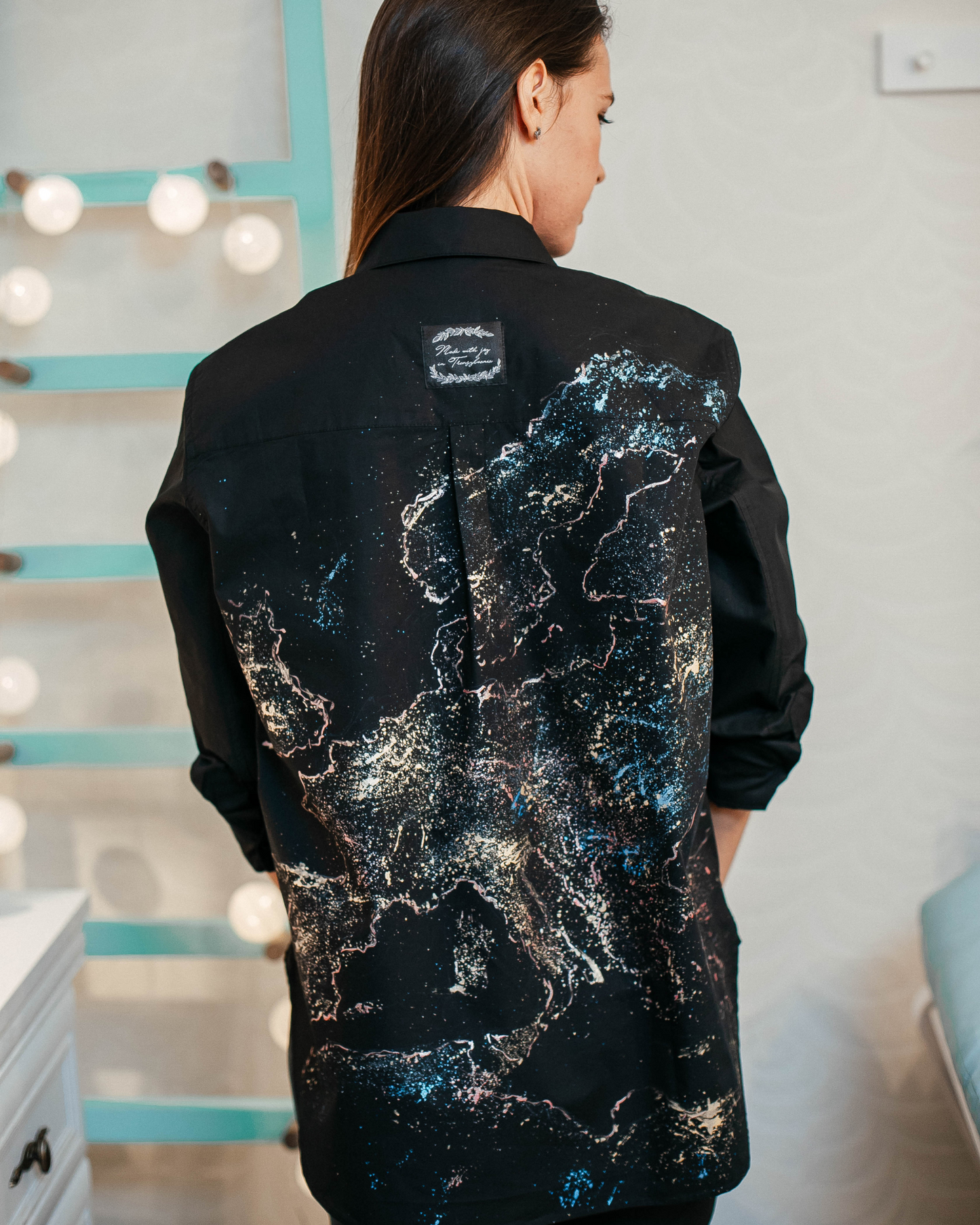 Cămașă damă oversized "Lights & The World "