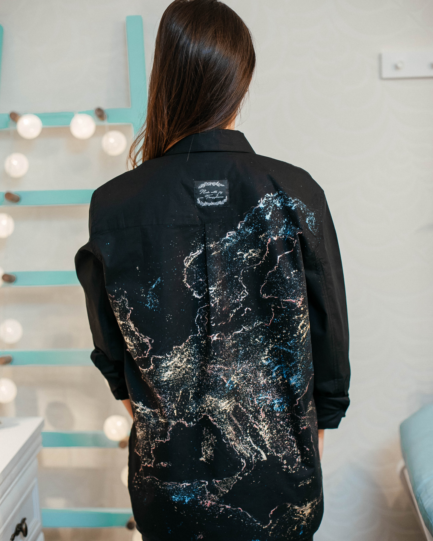 Cămașă damă oversized "Lights & The World "