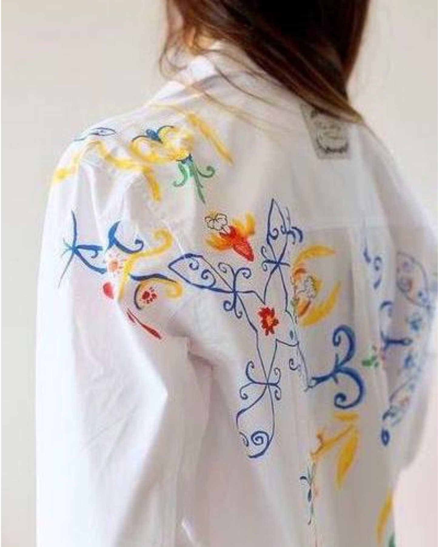Floral pattern painted shirt
