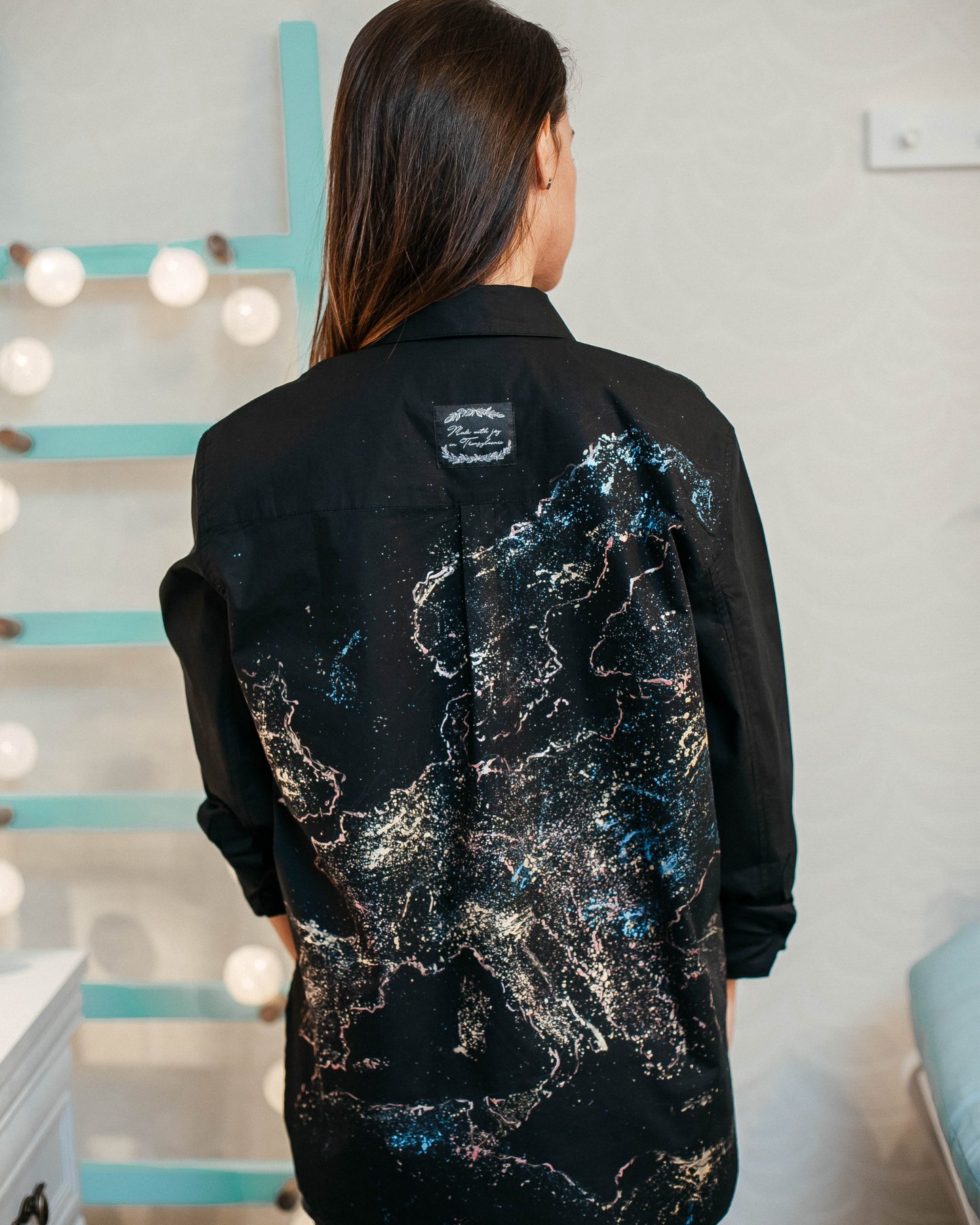 Cămașă damă oversized "Lights & The World "