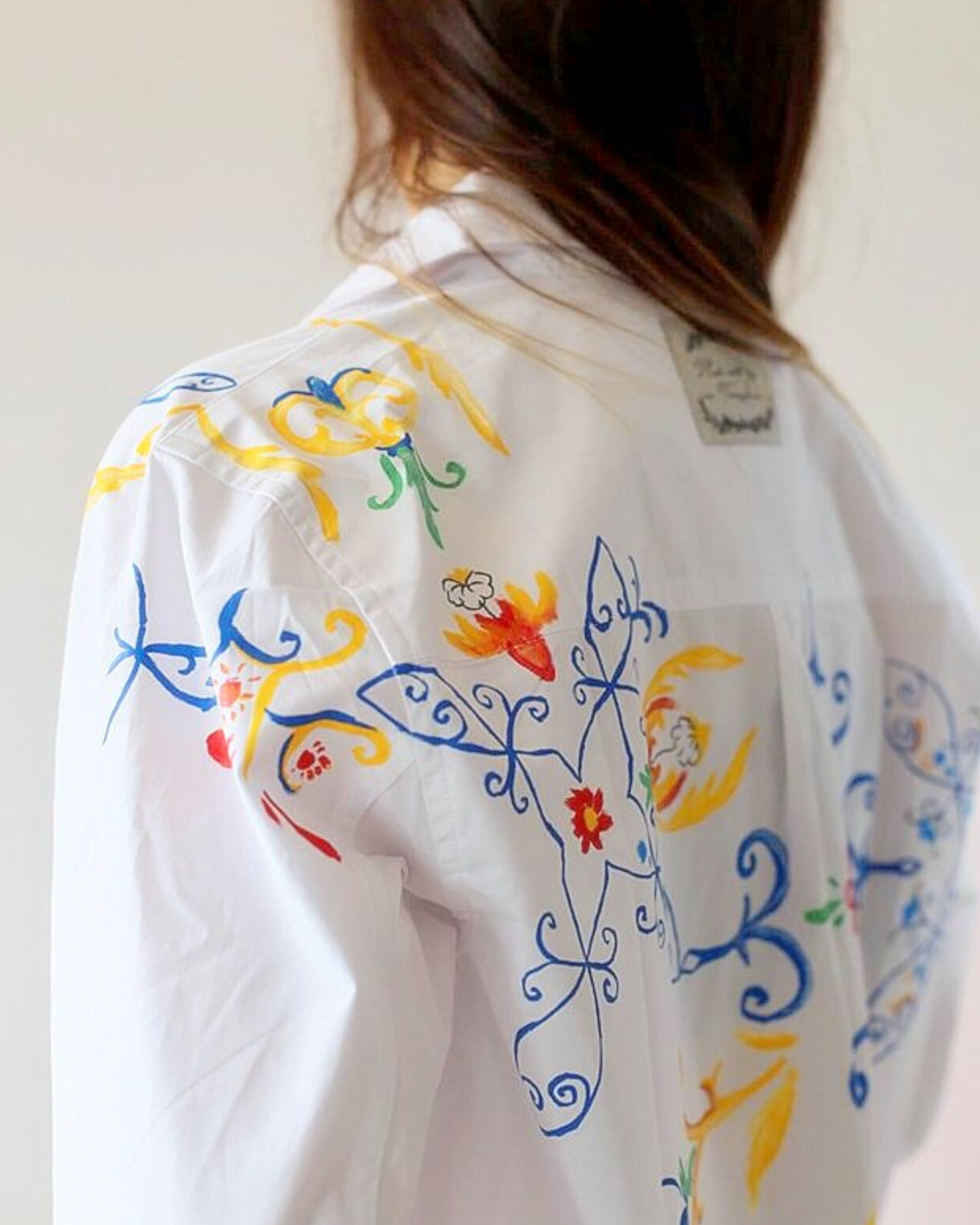 Floral pattern painted shirt