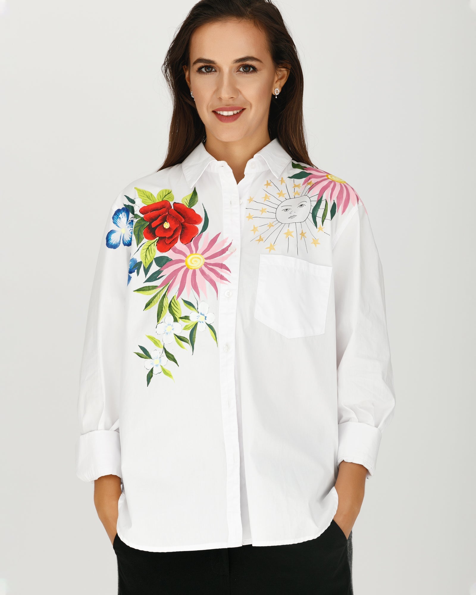 Floral motif shirt "Flowers & The Sun"