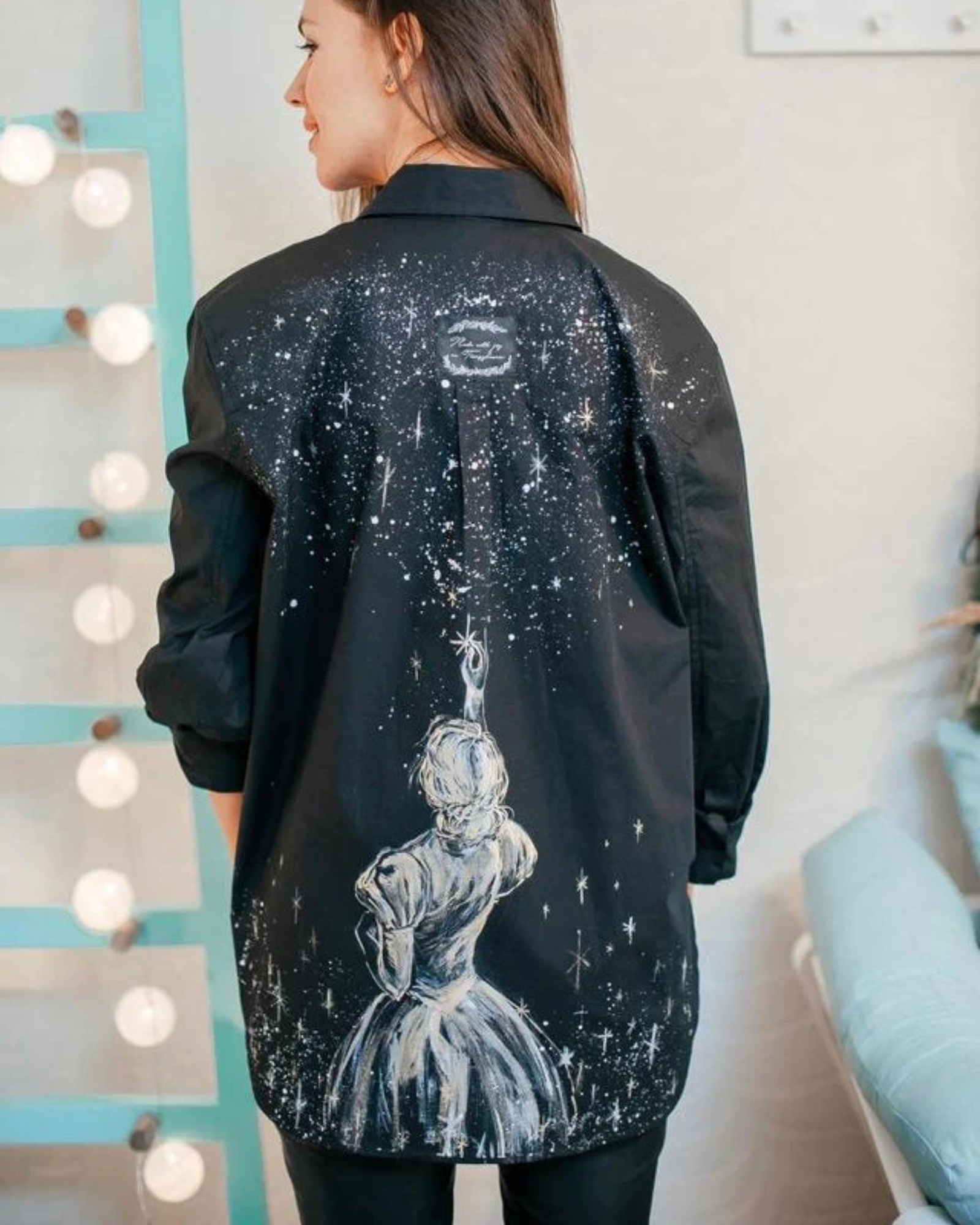 Hand painted shirt "Girl with the star"