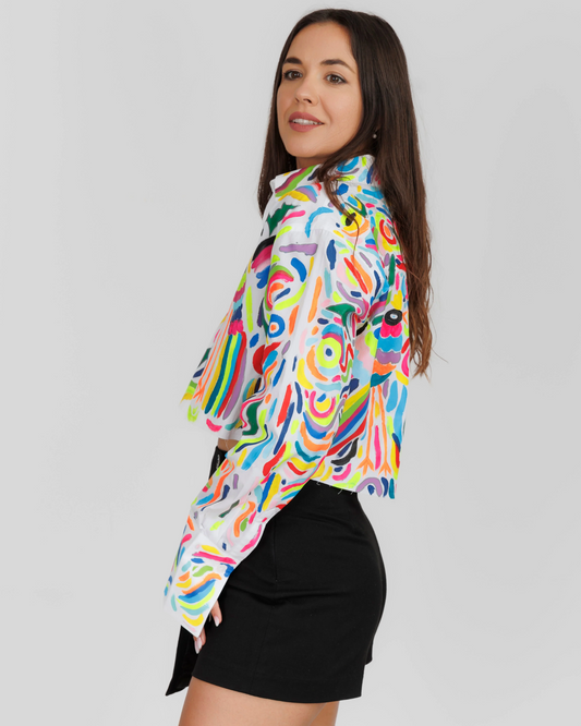 Cămașă damă croptop ''Holiday mood"