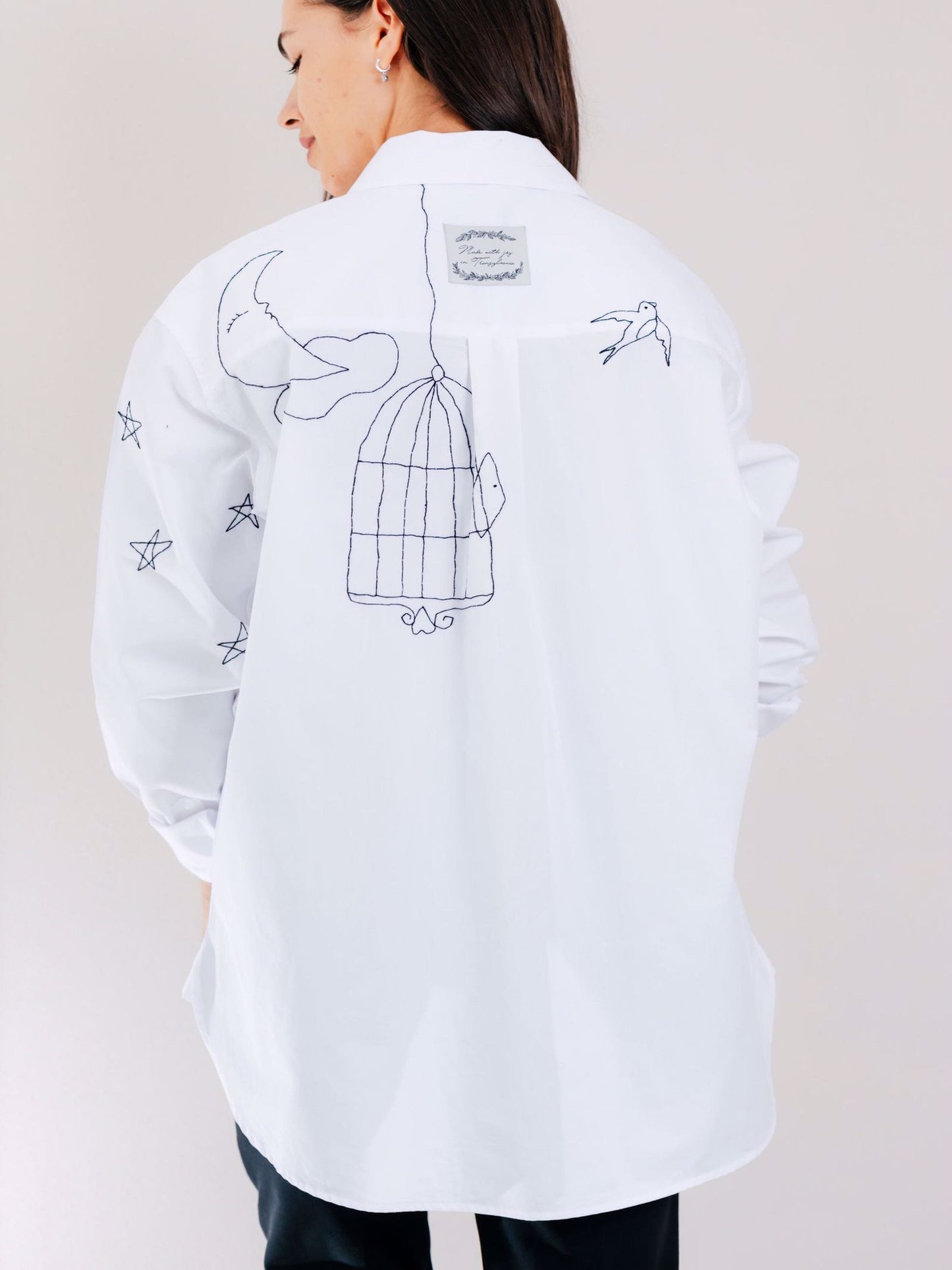 Women's hand-embroidered shirt "Freedom"