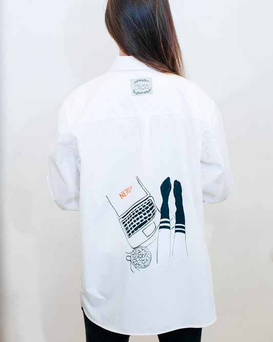 Personalized "Netflix addicted" message shirt