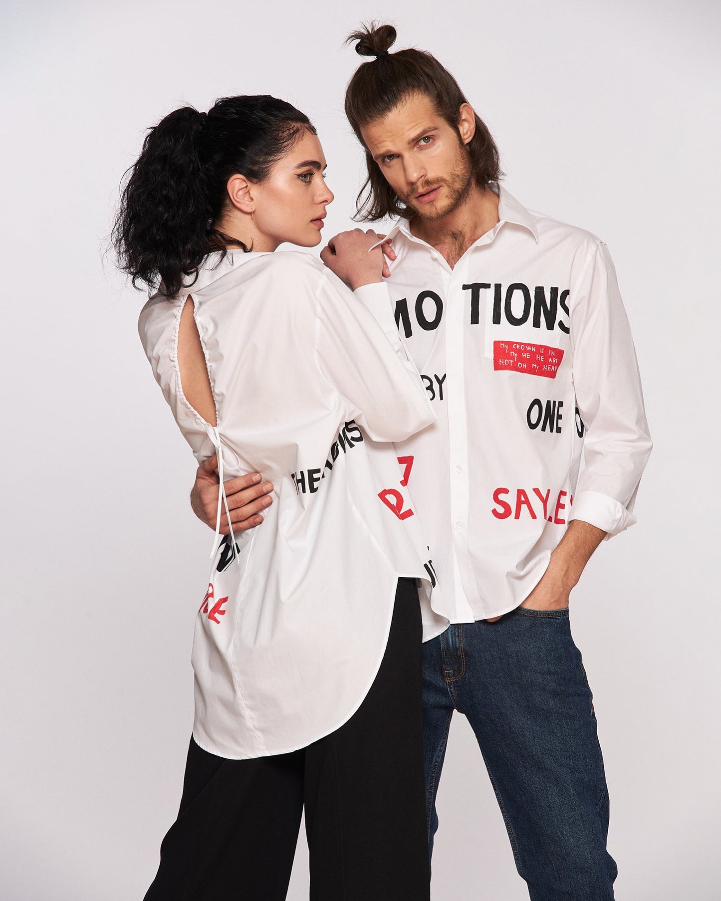 "Emotions" hand painted women's shirt