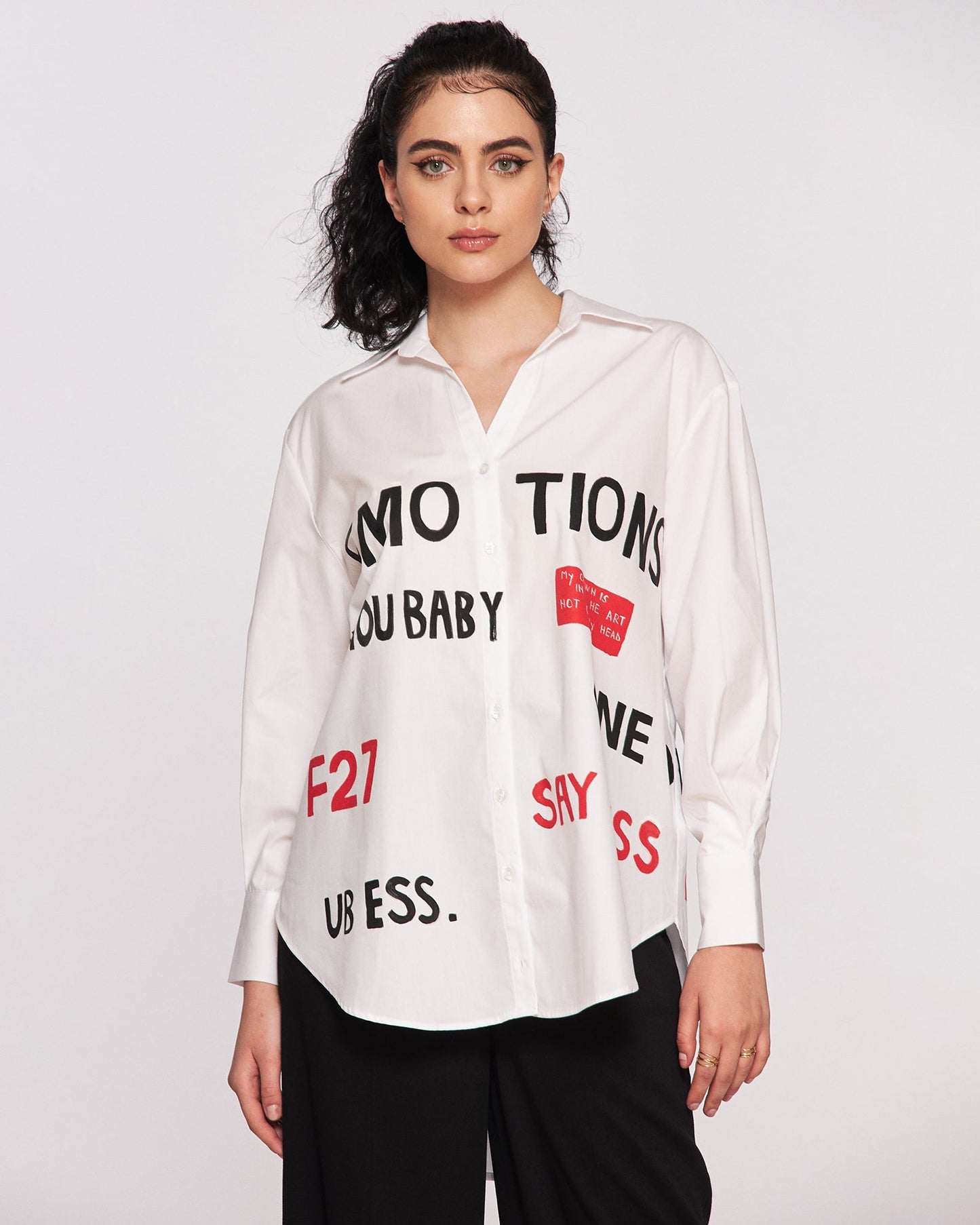 "Emotions" hand painted women's shirt