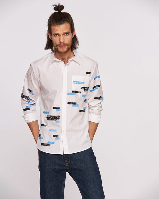 Cămașă bărbați pictată manual "Life is Ecstasy"