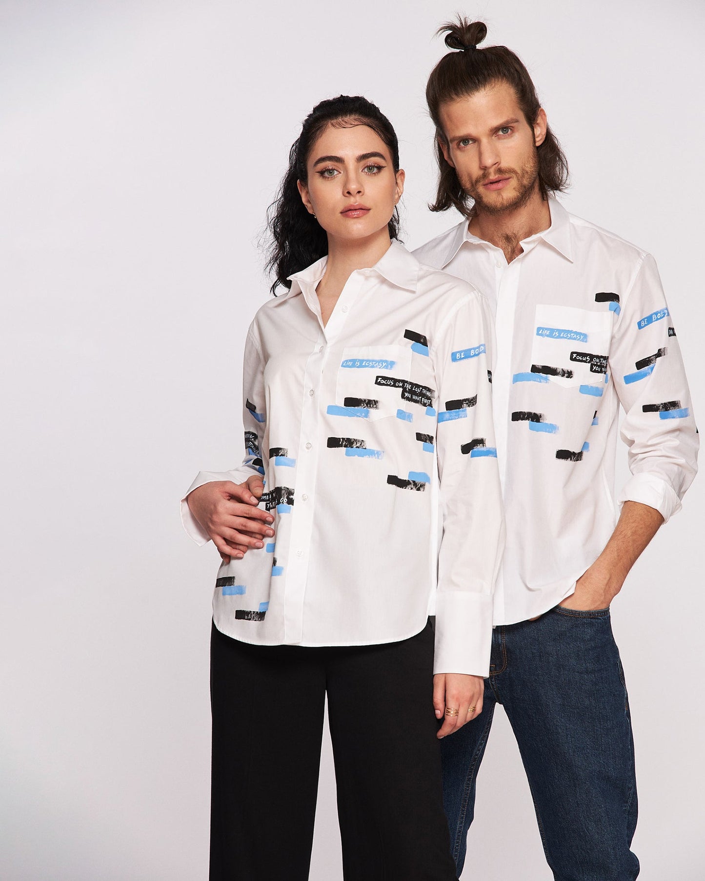 "Life is Ecstasy" Hand Painted Men's Shirt