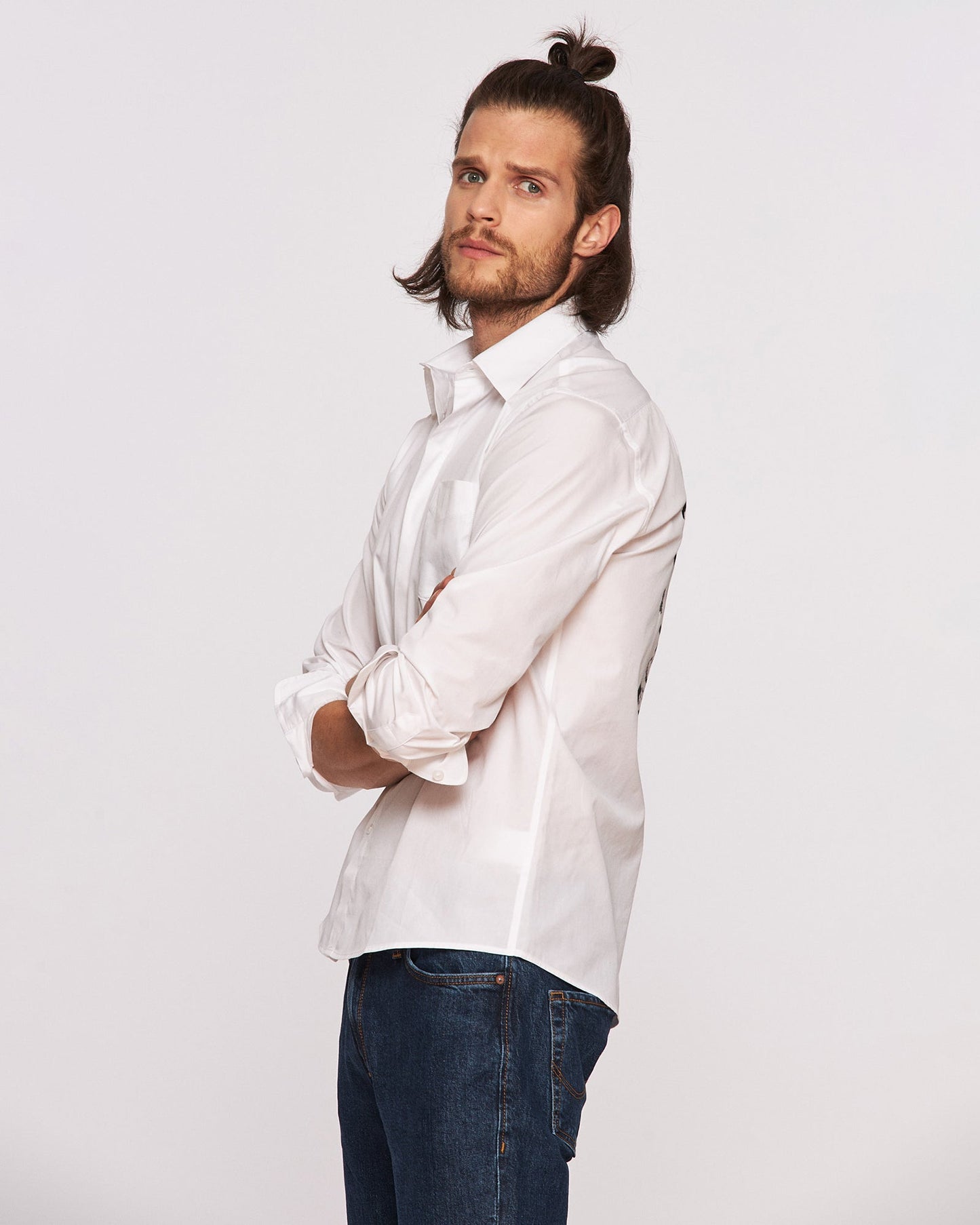 "Fearless" hand painted men's shirt