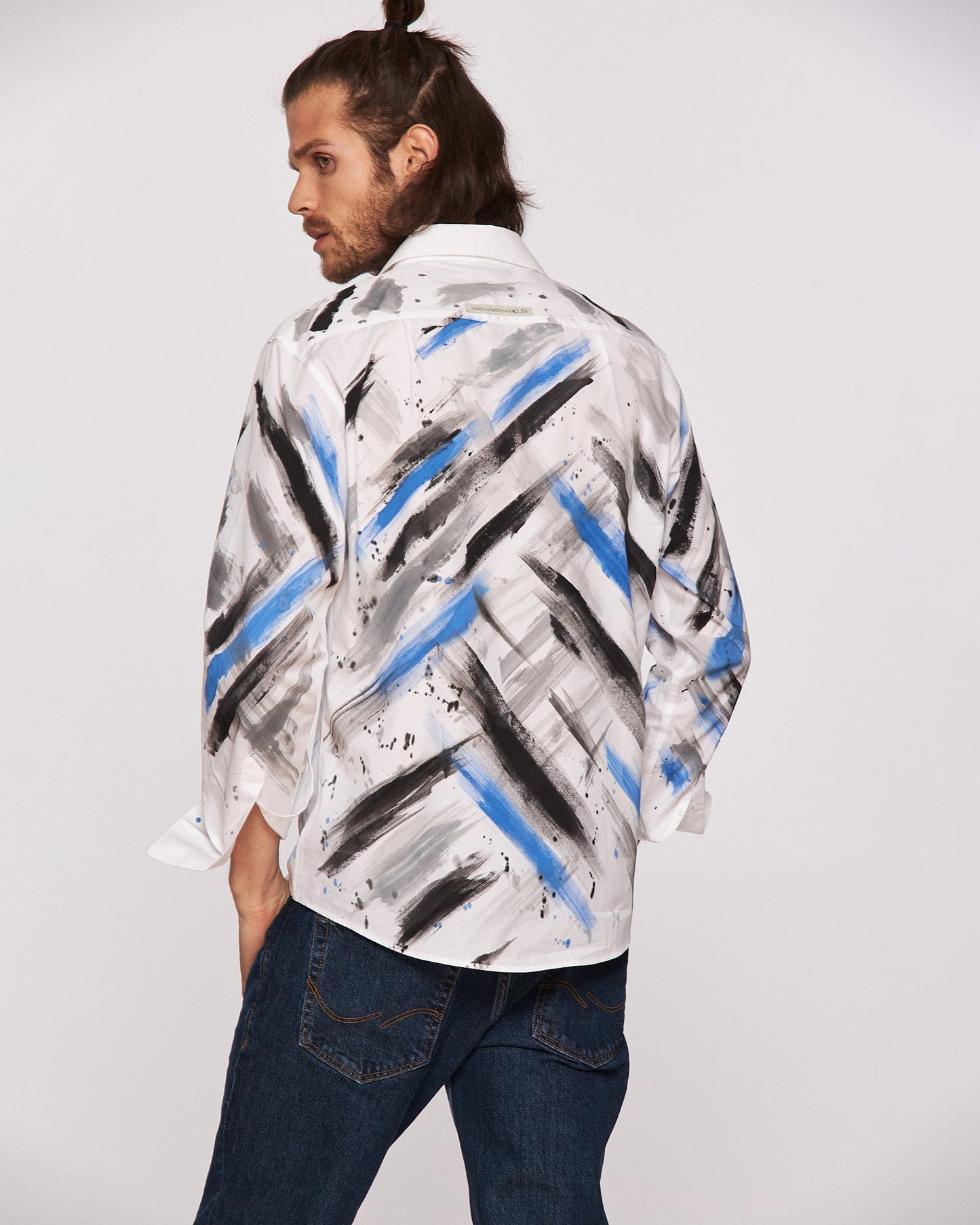 Cămașă bărbați pictată manual "Traces of the past"