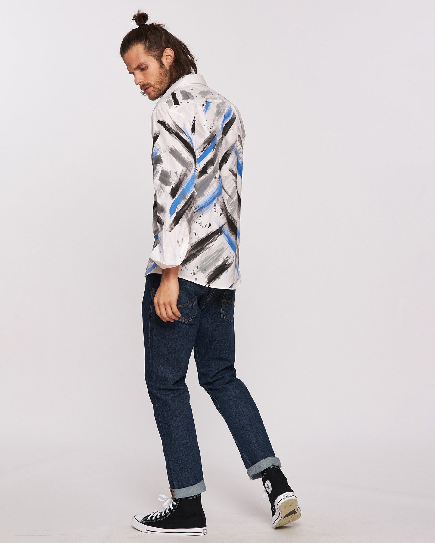 Cămașă bărbați pictată manual "Traces of the past"