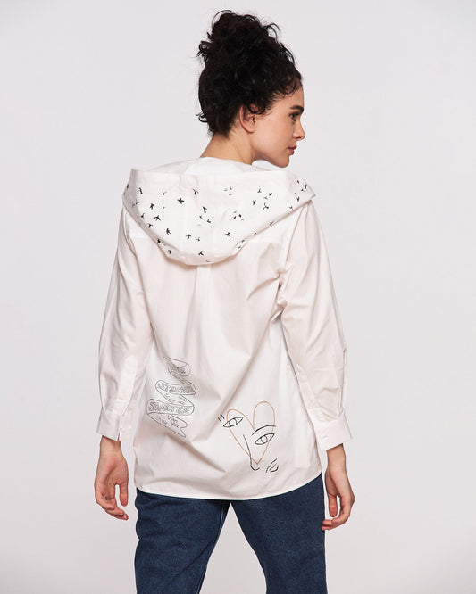 Cămașă damă cu glugă "C'est la vie!"