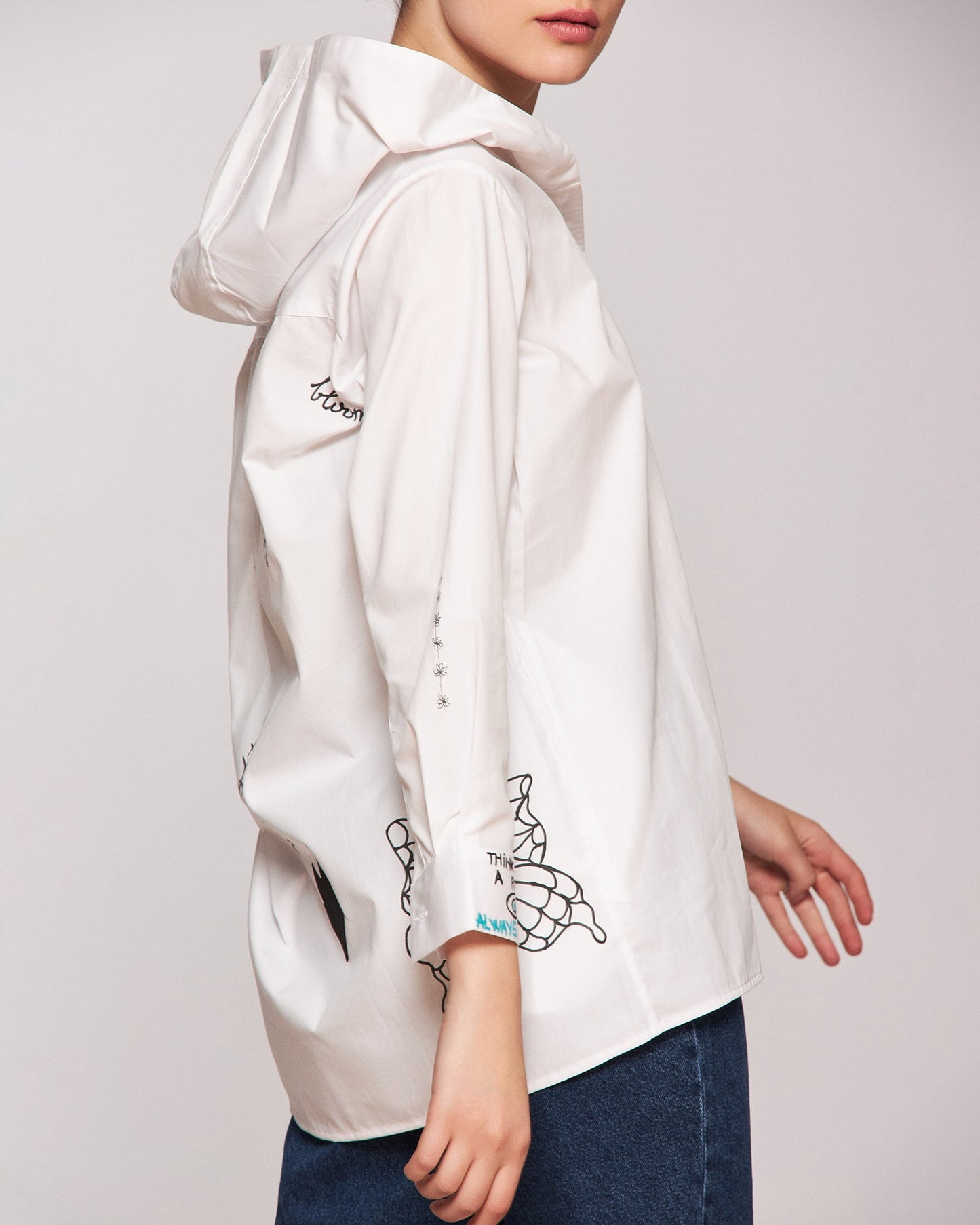 "Notes to self" women's hooded shirt